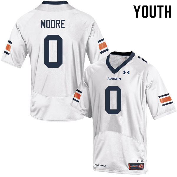 Youth #0 Koy Moore Auburn Tigers College Football Jerseys Sale-White